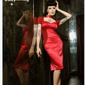 Elegant Red Midi Dress